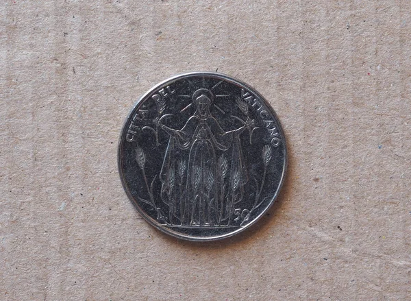 Liras Coin Vatican Released 1968 — Stock Photo, Image