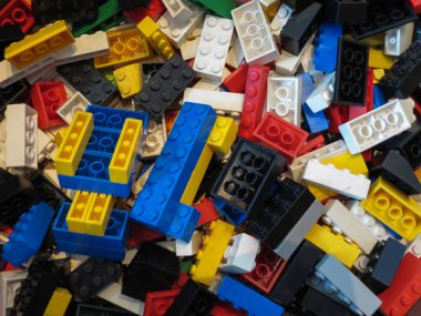 Copenhagen, Danimarka - yaklaşık Ağustos 2017: Lego tuğla arka plan