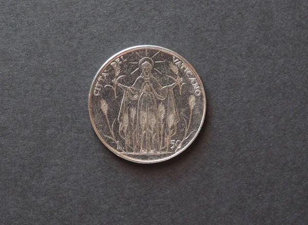 Lira Münze Aus Vatikan Erschien 1968 — Stockfoto