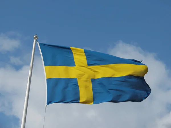 Die Schwedische Nationalflagge Von Schweden Europa — Stockfoto