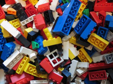 Copenhagen, Danimarka - yaklaşık Ağustos 2017: Lego tuğla arka plan