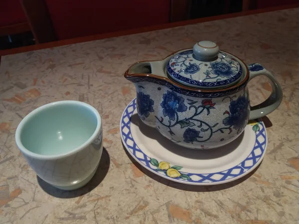 Азиатский Чайный Сервиз Чайником Чашкой — стоковое фото