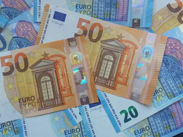 Billets Euros Monnaie Eur Monnaie Union Européenne — Photo