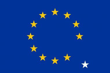 İngiltere - izole illüstrasyon olmadan Avrupa Birliği bayrağı