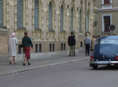 Goteburg, İsveç - yaklaşık Ağustos 2017: Goteburg içinde bir film çekimi