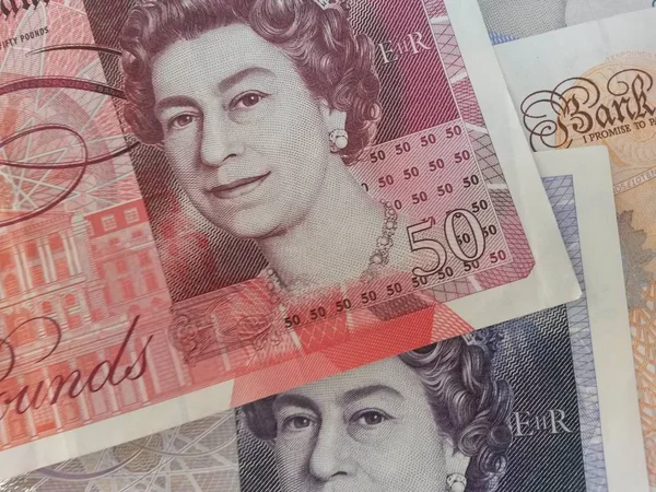 Лондон Великобритания Circa July 2015 British Sterling Pound Notes — стоковое фото