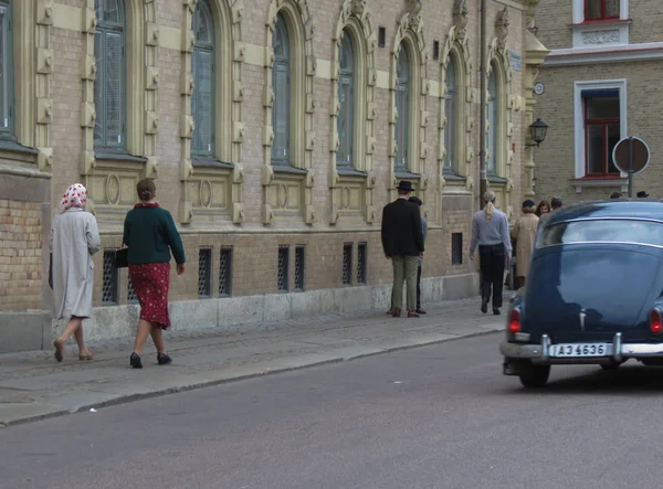Goteburg, İsveç - yaklaşık Ağustos 2017: Goteburg içinde bir film çekimi