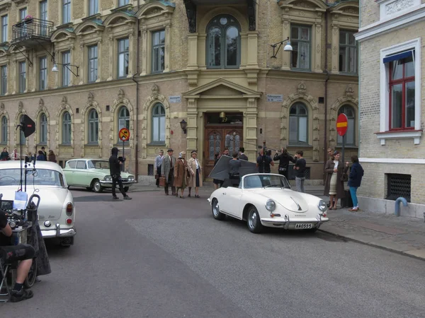 Goteburg, İsveç - yaklaşık Ağustos 2017: Goteburg içinde bir film çekimi