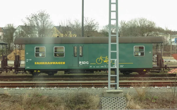 Лейпциг Німеччина Circa Березня 2016 Fahrradwagen Сенс Вагон Велосипедів Припаркований — стокове фото