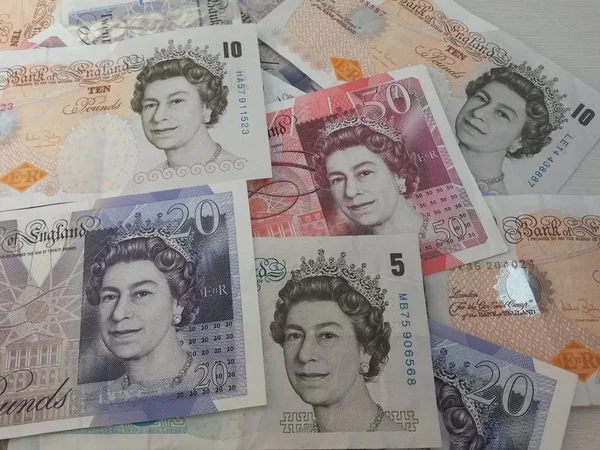 Лондон Великобритания Circa July 2015 British Sterling Pound Notes — стоковое фото