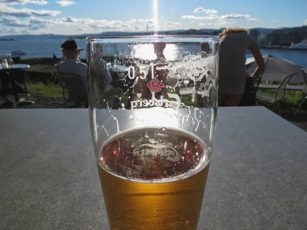 Carlsberg beer glass — Stock Photo, Image