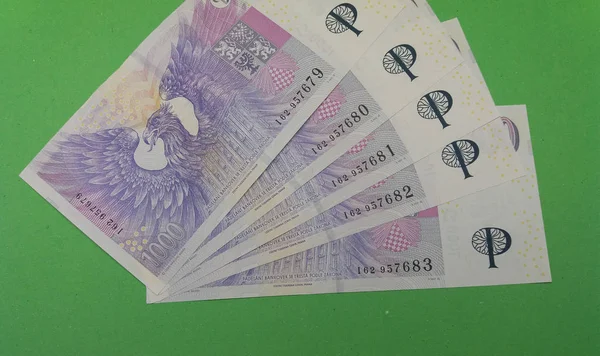 1000 Czech Koruna Banknotes Money Czk Currency Czech Republic Series — Stock Photo, Image