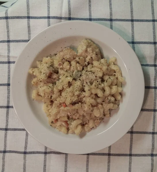 Macarrão Tofu Alternativa Vegana Queijo Macarrão — Fotografia de Stock