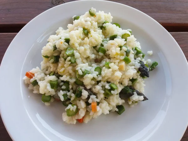 Italian Style Asparagus Risotto Dish — Stock Photo, Image