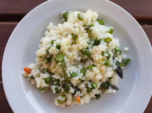 Italian Style Asparagus Risotto Dish — Stock Photo, Image