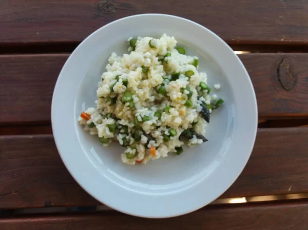 Spargel Risotto Nach Italienischer Art Einem Gericht — Stockfoto