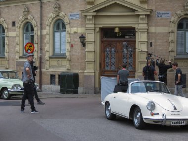 Goteburg, İsveç - yaklaşık Ağustos 2017: Goteburg içinde bir film çekimi