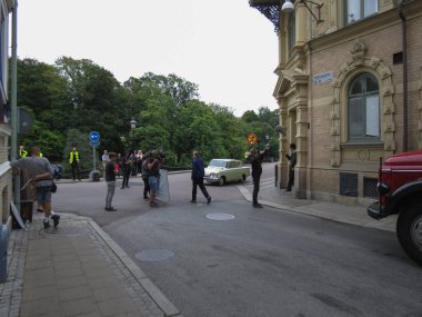 Goteburg, İsveç - yaklaşık Ağustos 2017: Goteburg içinde bir film çekimi
