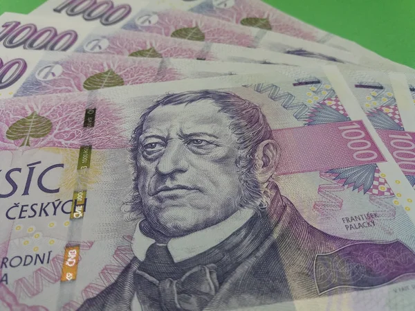 1000 Чешских Банкнот Koruna Czk Валюта Чешской Республики Серия Пяти — стоковое фото