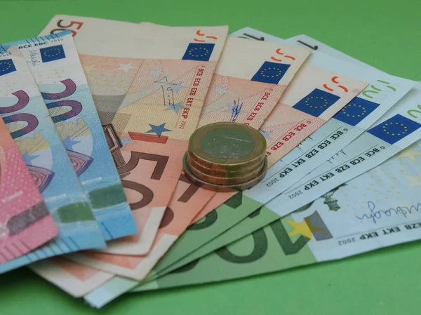 Eurosedlar Och Euromynt Eur Europeiska Unionens Valuta — Stockfoto