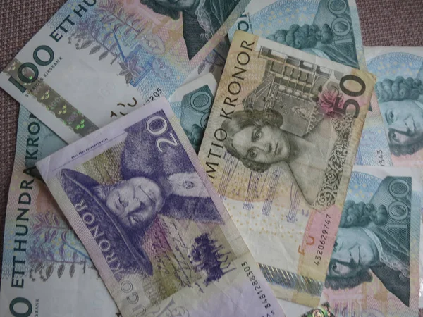 Schwedische Krone Banknoten Geld Sek Schwedische Währung — Stockfoto