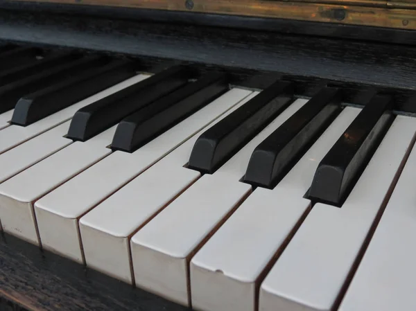 Zongora Aka Zongora Billentyűzet Közelről Perspektíva — Stock Fotó