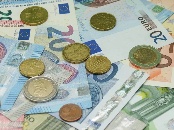 Billets et pièces en euros, Union européenne — Photo