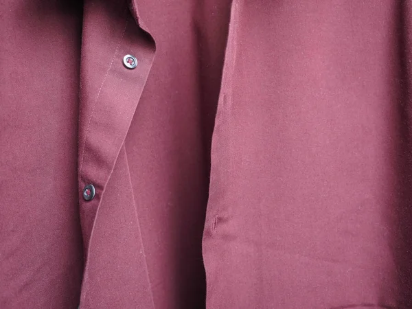 Detalj Rödbrun Bomullsskjorta Tyg — Stockfoto