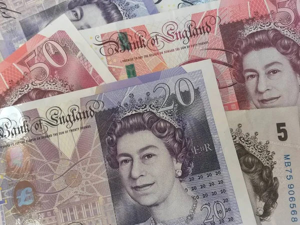 London Egyesült Királyság 2015 Júliusáig Brit Sterling Font Jegyzetek — Stock Fotó