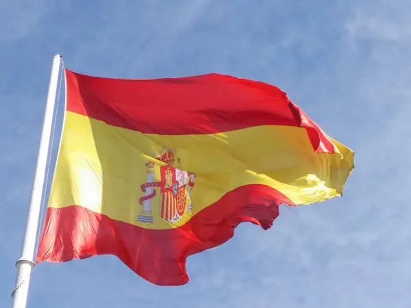 Bandeira espanhola da Espanha — Fotografia de Stock