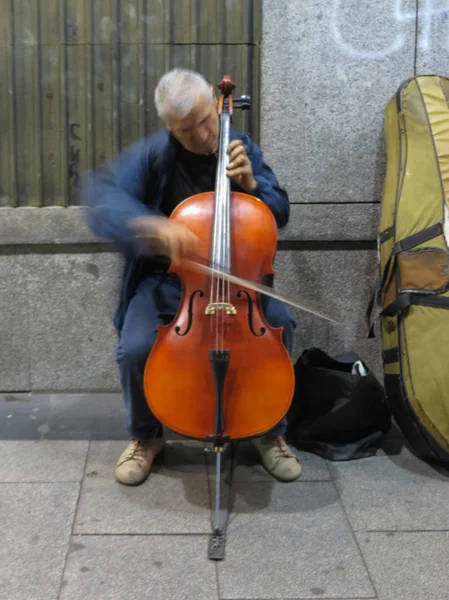 Madrid Spanje Circa Oktober 2017 Niet Geïdentificeerde Cellist — Stockfoto