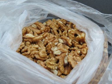 Ceviz gıda yakın çekim yararlı bir arka plan veya gıda kavram olarak