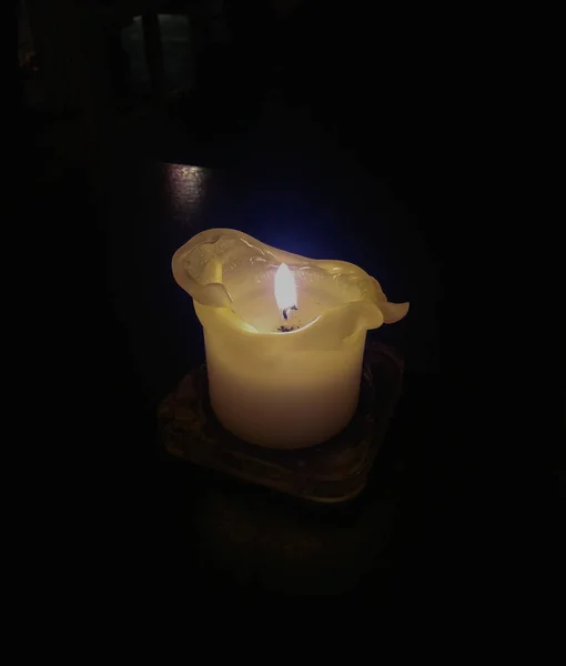 Lit Votive Prayer Wax Candle Church Home Use — Stock Photo, Image