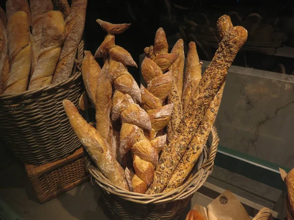 Brot Grundnahrungsmittel Aus Einem Teig Aus Mehl Und Wasser Durch — Stockfoto