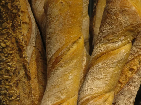 Brot Grundnahrungsmittel Aus Einem Teig Aus Mehl Und Wasser Durch — Stockfoto