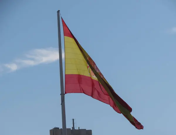 Spaniens Nationella Flagga Europa — Stockfoto