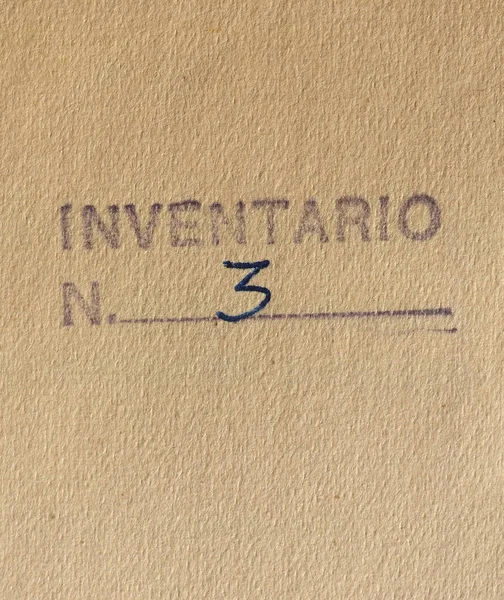 Inventaire Numéro Inventaire Sur Papier Beige Clair — Photo