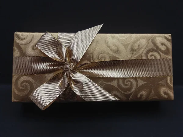 Gift box over black background — Stock Photo, Image