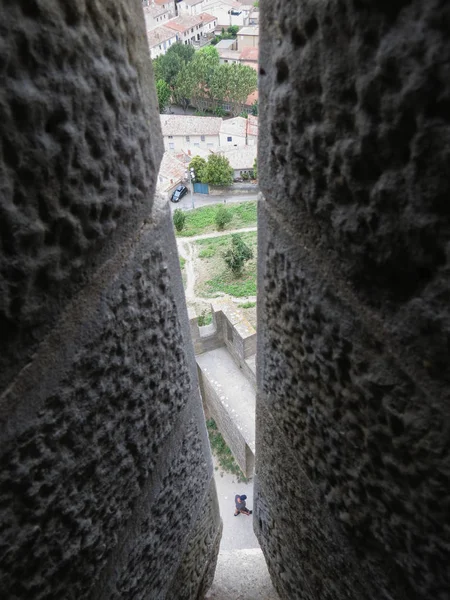 Kilátás a középkori város központjában Carcassonne — Stock Fotó