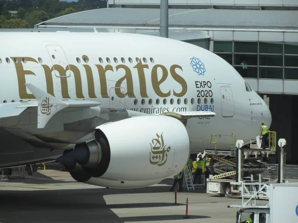 Az Emirates légitársaság Airbus A380 — Stock Fotó