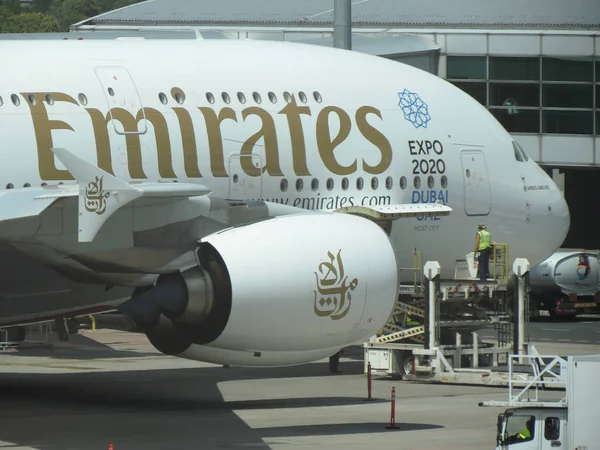 Airbus A380 Emirates Airlines — стоковое фото