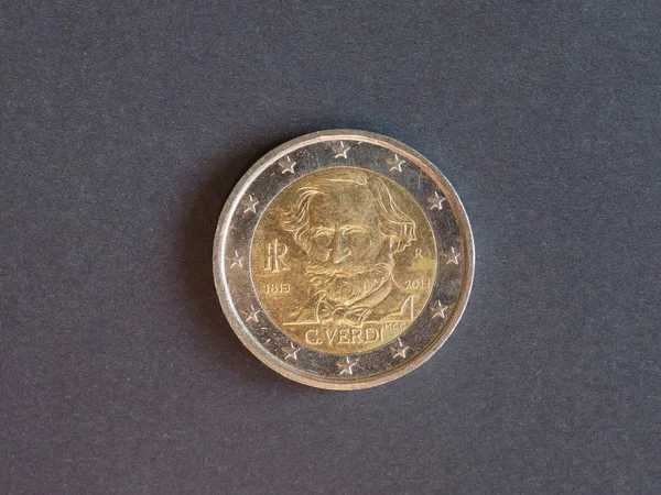 2 euro coin, Italy, Europe — 스톡 사진