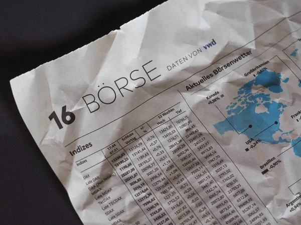 Boerse (Mercado de Valores) no jornal alemão em Hamburgo — Fotografia de Stock