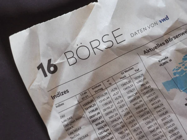 Boerse (Mercado de Valores) no jornal alemão em Hamburgo — Fotografia de Stock