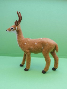 Yumurta geyiği (Capreolus capreolus) phylum Chordata, sınıf Mammali (memeliler) - Noel süslemesi veya çocuk oyuncağı olarak kullanışlı minyatür üreme