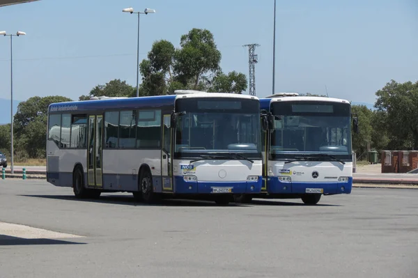Salamanca España Circa Junio 2015 Autobuses Estacionados Una Estación Autobuses — Foto de Stock