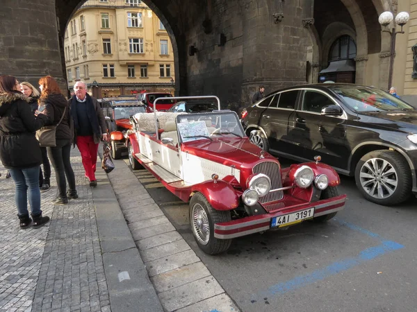 Prague Czech Republic Circa December 2017 Antique Car Tourist Trip — ストック写真