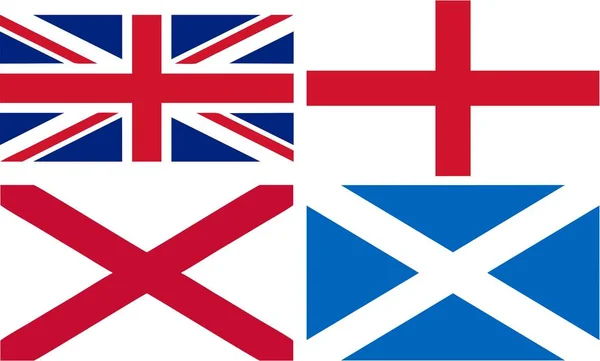Bandeiras Inglaterra Escócia País Gales Para Formar Union Jack Ilustração — Fotografia de Stock