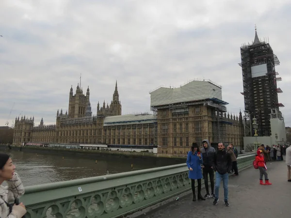 Londra Kasım 2019 Parlamento Binalarında Koruma Çalışmaları Diğer Adıyla Westminster — Stok fotoğraf