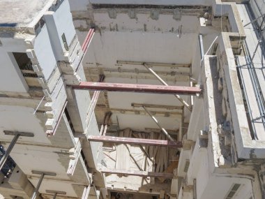 Valletta, Malta 'daki bir inşaat alanının havadan görüntüsü